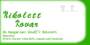 nikolett kovar business card